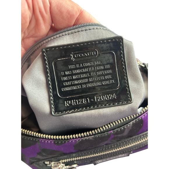 Coach Poppy Purple Leopard Print Crossbodt and Wristlet - Picture 11 of 15